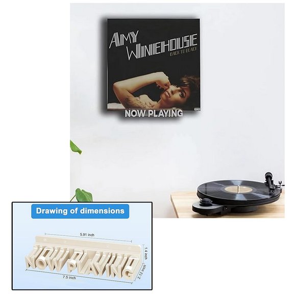 Now Playing Vinyl Record Stand Wall Mount holder display ivory white color - Picture 7 of 9